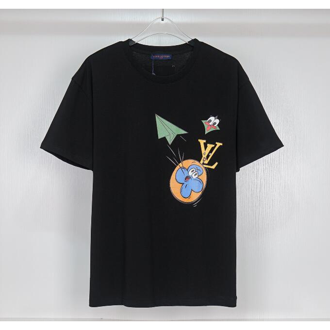 Áo Thun cotton Tay Ngắn In Hoạ Tiết Louis v Đơn Giản Trẻ Trung