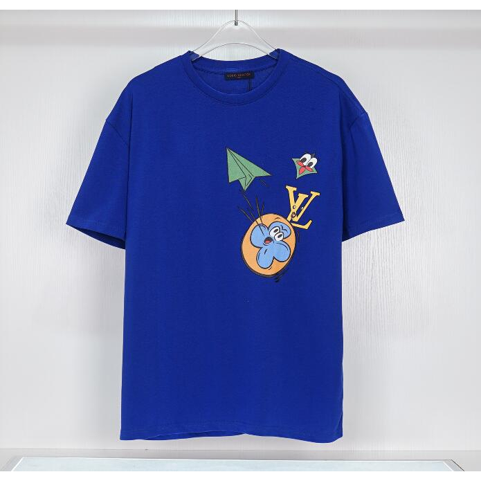 Áo Thun cotton Tay Ngắn In Hoạ Tiết Louis v Đơn Giản Trẻ Trung