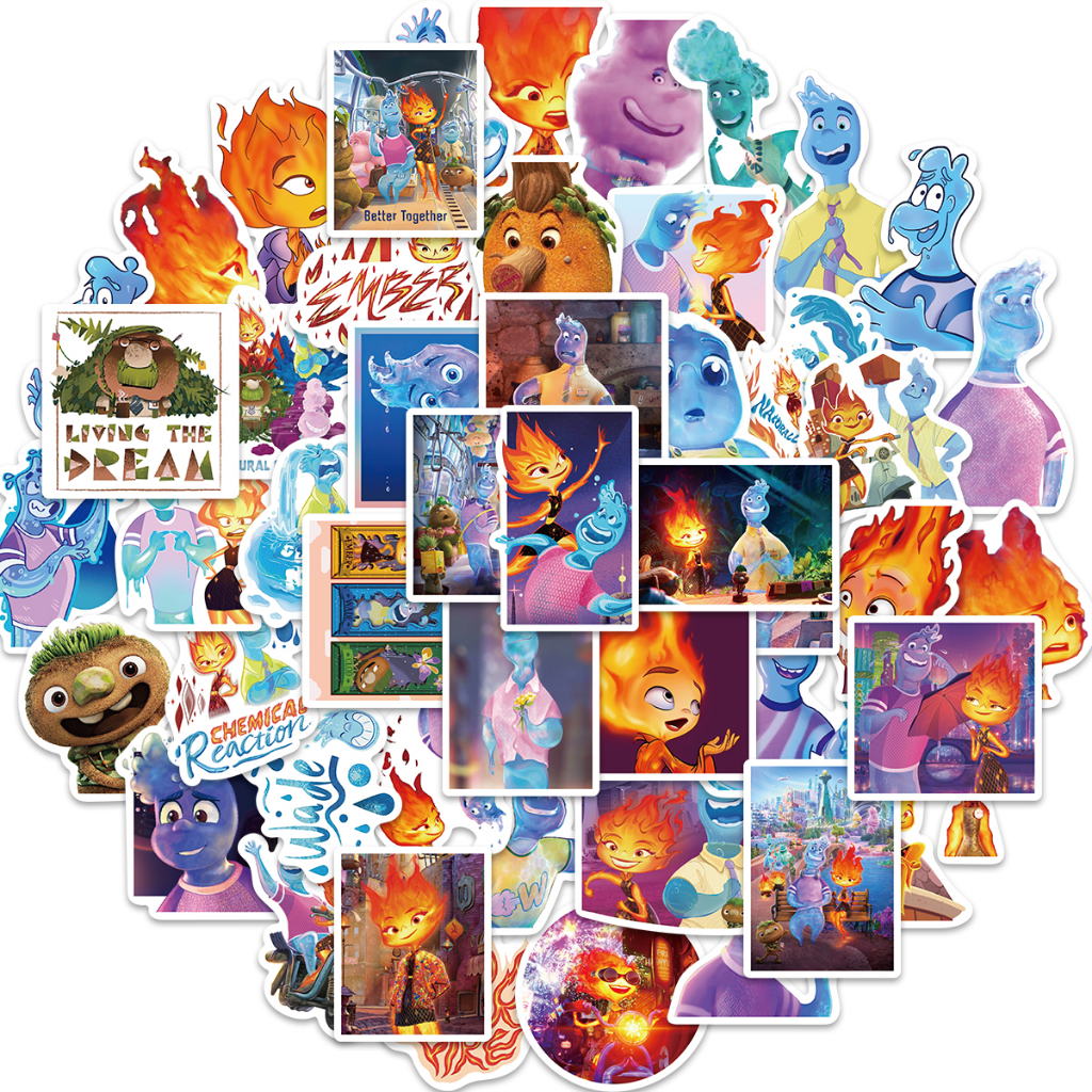 Bộ 50 Miếng Dán Trang Trí Vali / Laptop / Xe Hơi Họa Tiết Graffiti / Ván Trượt Kiểu Hoạt Hình Dễ Thương