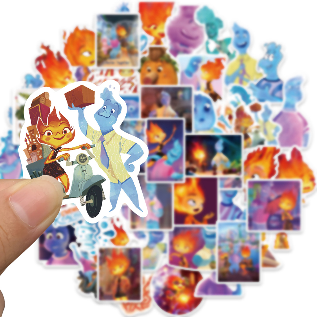 Bộ 50 Miếng Dán Trang Trí Vali / Laptop / Xe Hơi Họa Tiết Graffiti / Ván Trượt Kiểu Hoạt Hình Dễ Thương