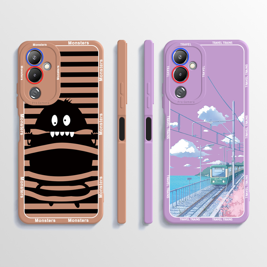 Ốp Điện Thoại Silicon Dẻo Mềm Hình Khủng Long Đáng Yêu Cho Tecno Pova 4 LG7n Tecno Pova 4 LG7n