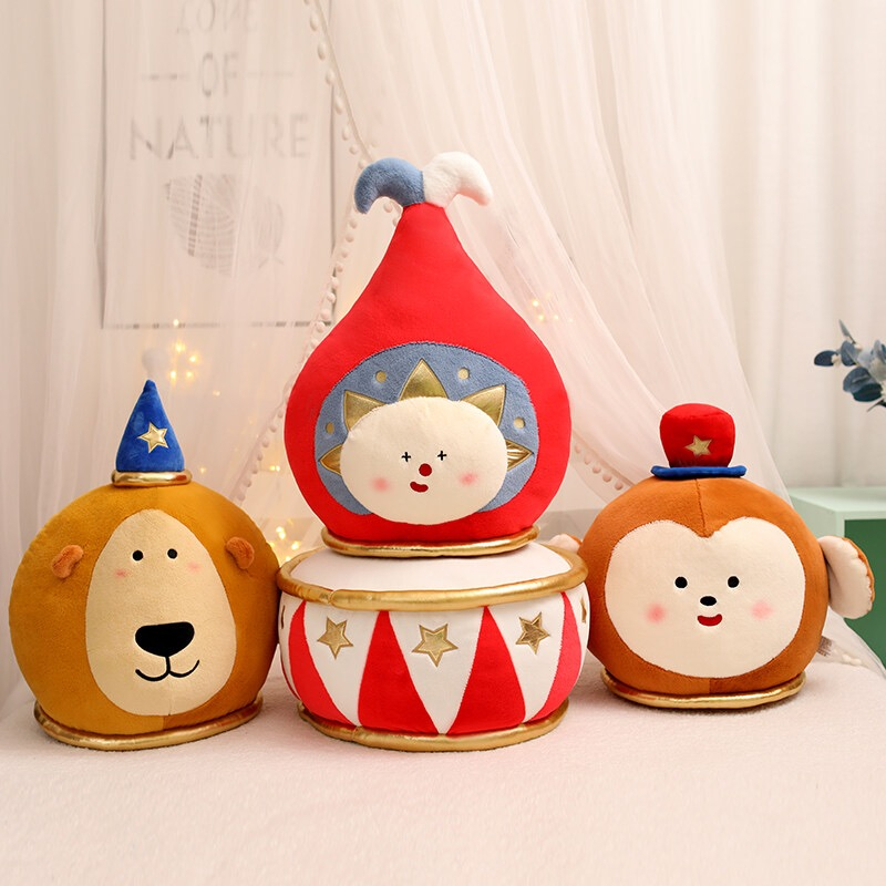 Gối Nhồi Bông Hình Rạp Xiếc Vui Nhộn Trang Trí Nhà Cửa