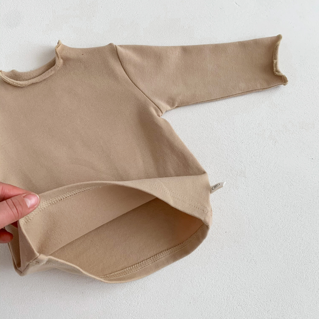 Áo Sơ Mi Tay Dài Màu Sắc Đơn Giản Cho Bé Gái 0-2 Tuổi