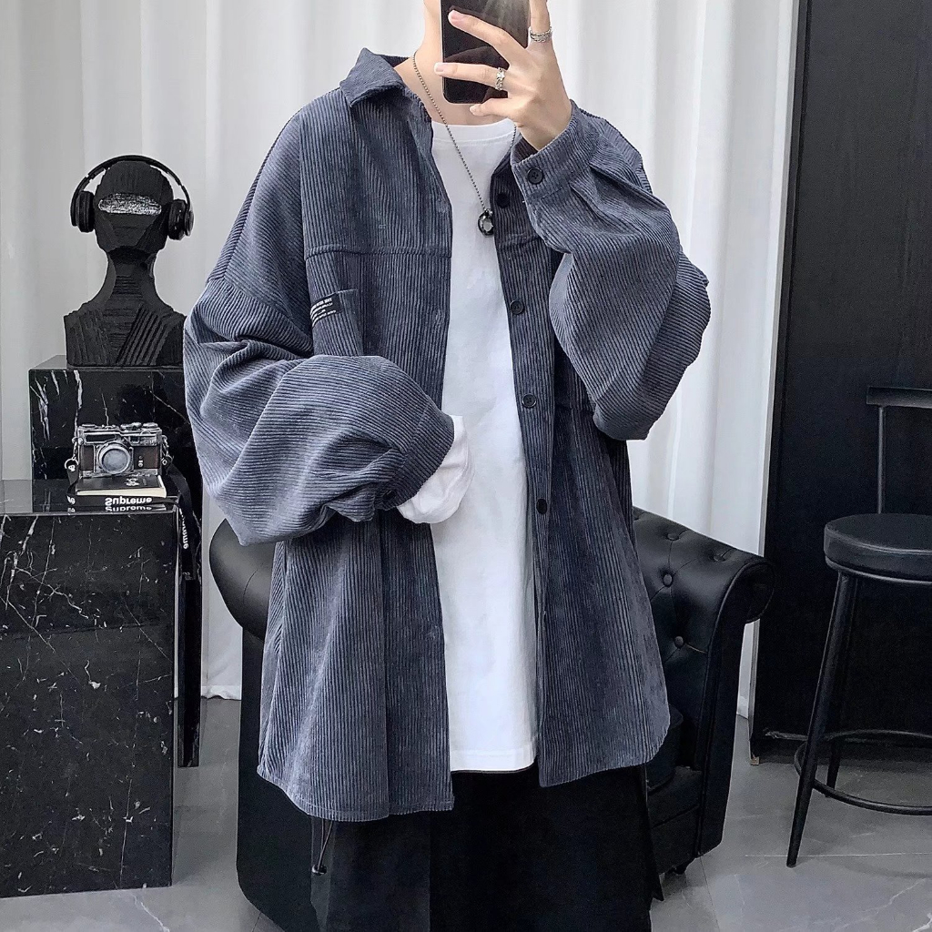 Áo sơ mi nam phong cách retro đơn giản hợp thời trang simple áo sơ nam form rộng đen fashion áo phong rộng nam hàn quốc retro đẹp áo sơ mi nam bigsize thời trang áo sơ mi nam dài tay