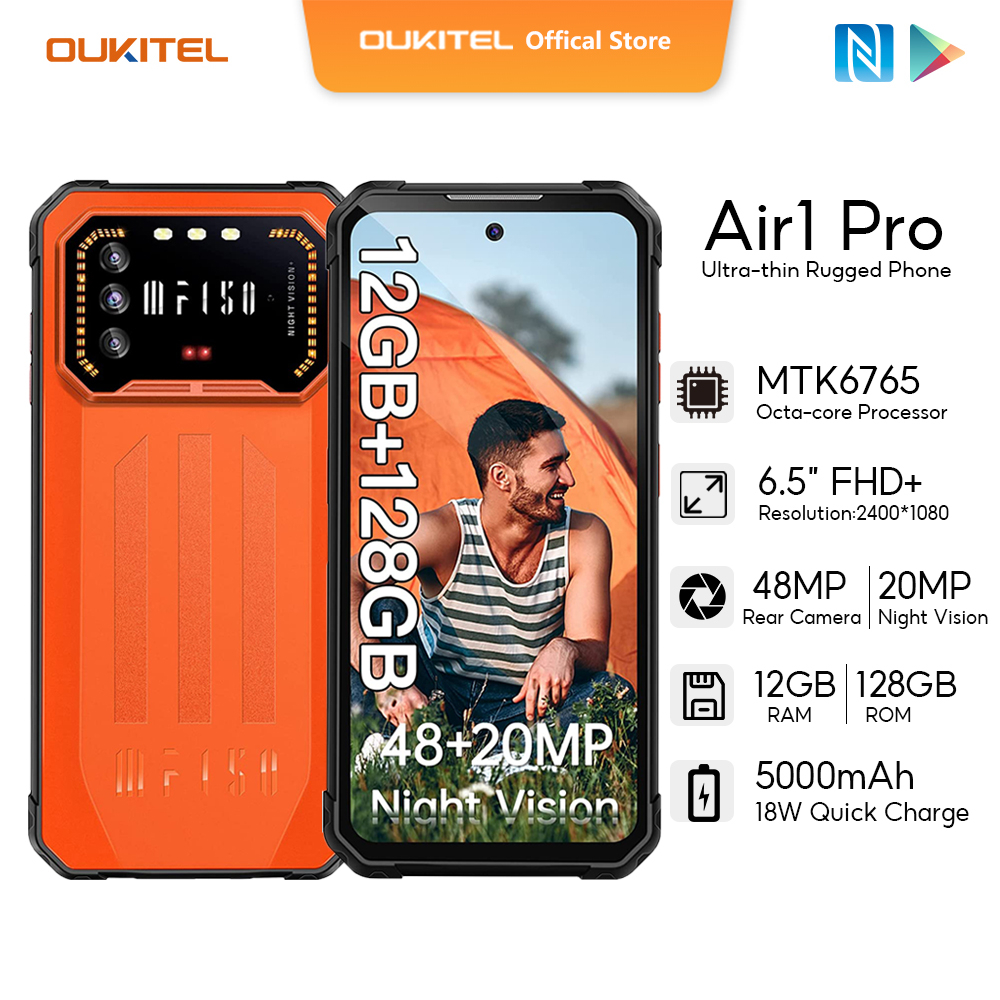 Điện Thoại Di Động IIIF150 Air1 Pro Android 12 6.5 "FHD + 12GB + 128GB 256GB 48MP + 20MP IP68 / IP69K MTK G37 500Mah 18W Sạc Nhanh