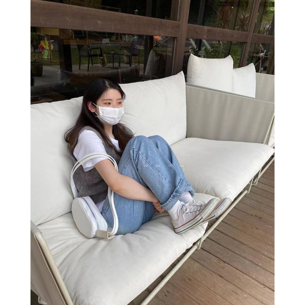 Alphaz Túi Đeo Vai Thời Trang Hàn Quốc JENNIE JISOO LISA Màu Trắng Phong Cách Đơn Giản