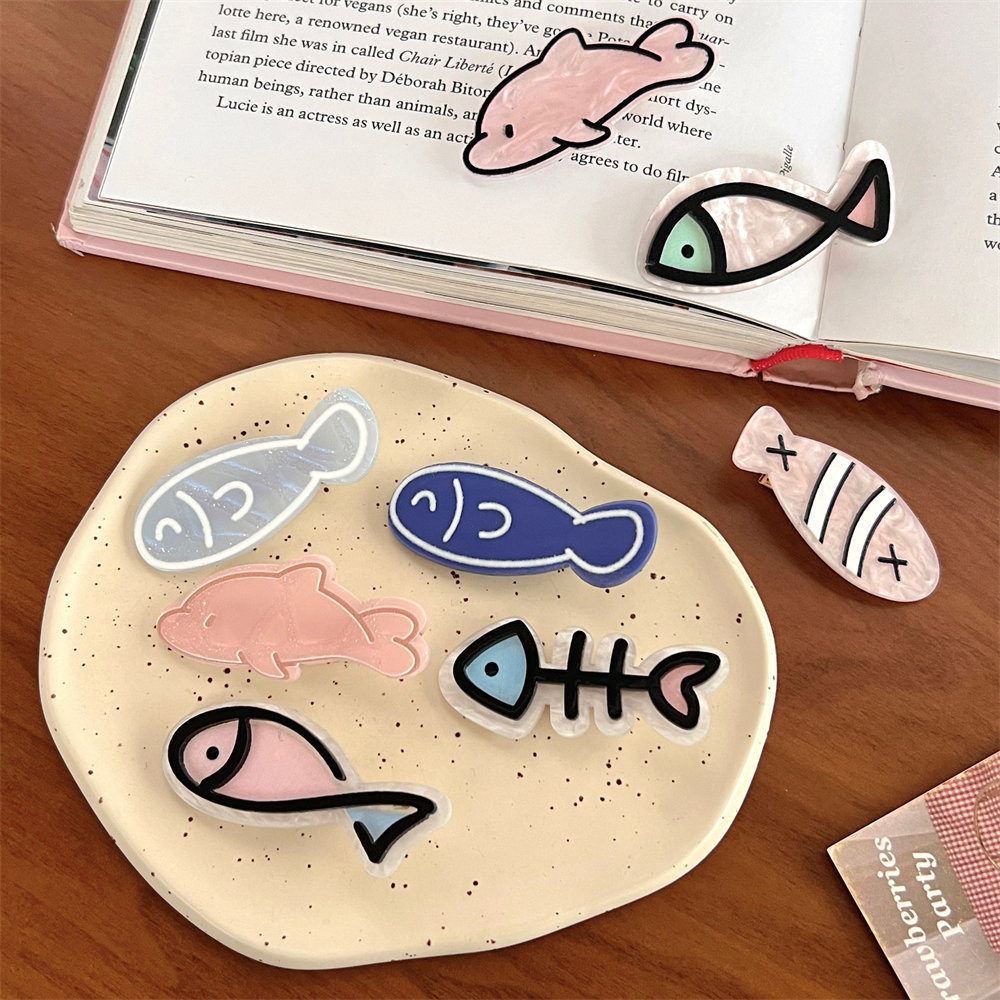 Kẹp Tóc Hình Cá Heo / Xanh Dương Hồng Hoạt Hình Dễ Thương Cho Nữ