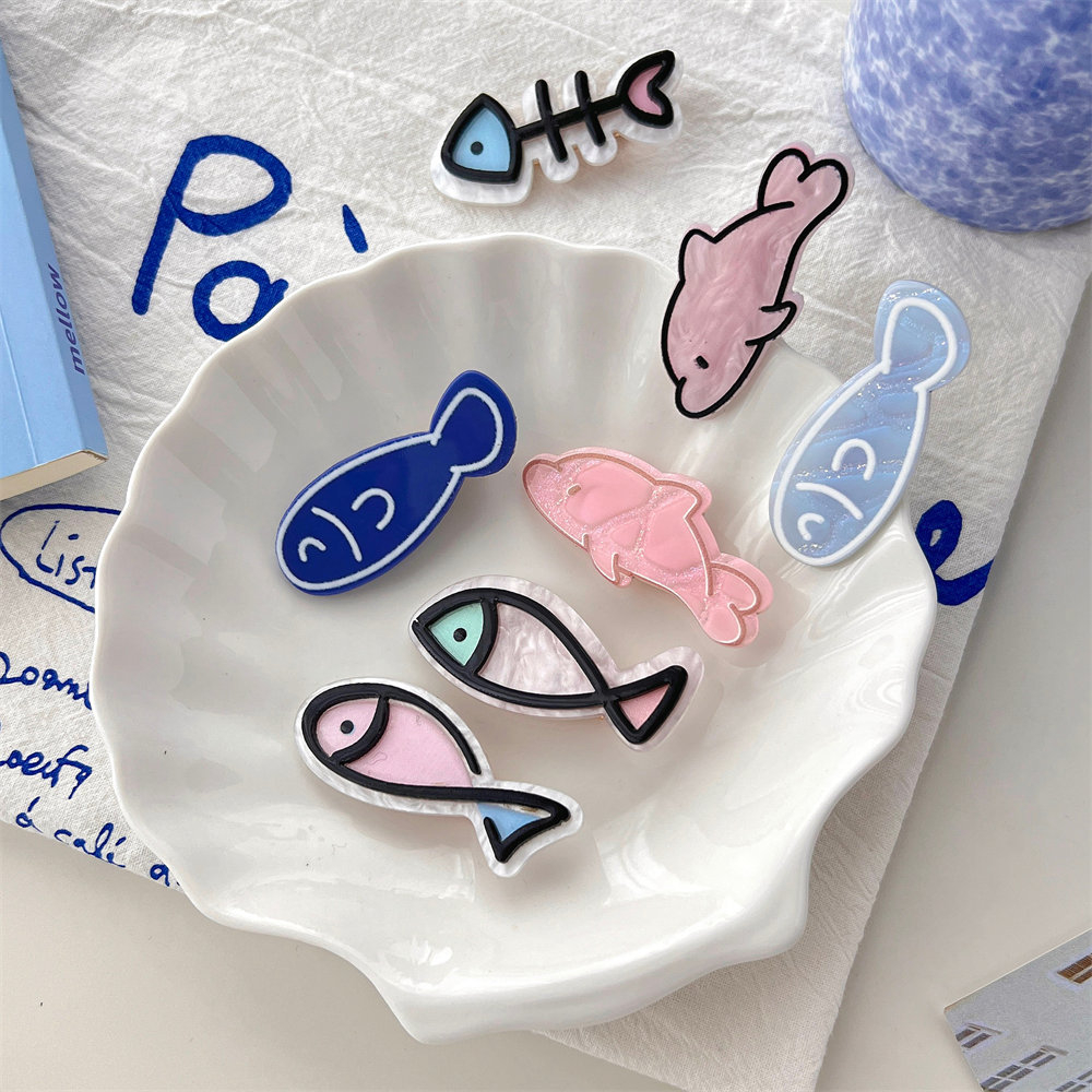 Kẹp Tóc Hình Cá Heo / Xanh Dương Hồng Hoạt Hình Dễ Thương Cho Nữ