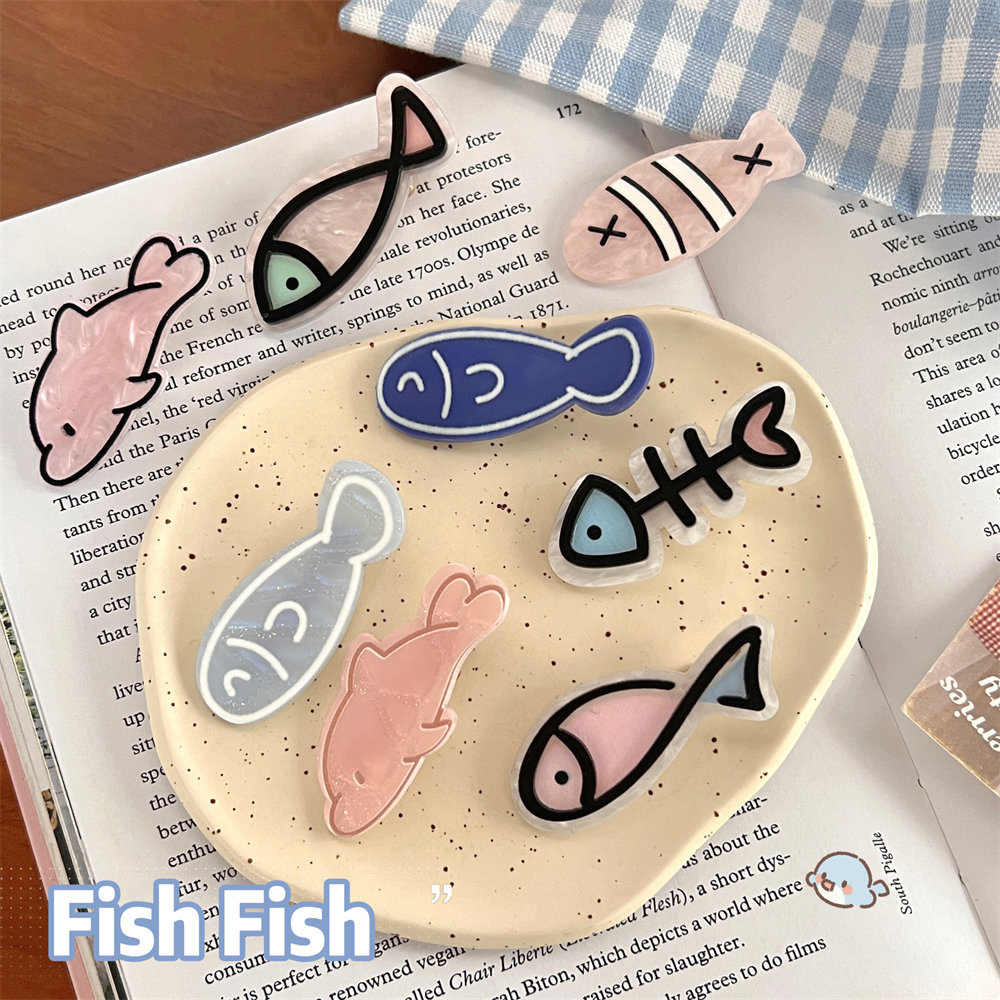 Kẹp Tóc Hình Cá Heo / Xanh Dương Hồng Hoạt Hình Dễ Thương Cho Nữ