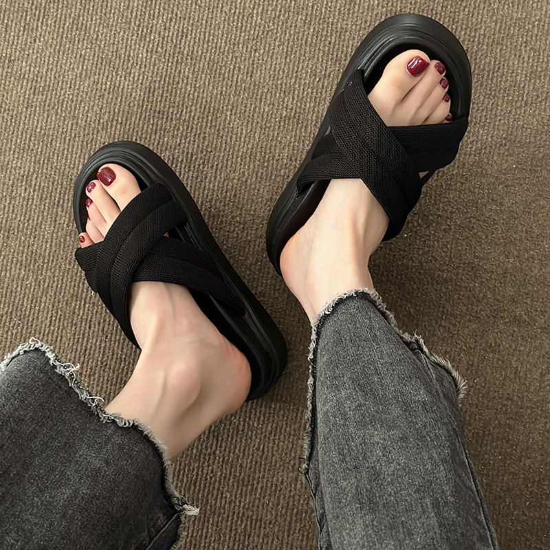 Dép bánh mì dáy dày mùa hè dép bãi biển thư giãn mới