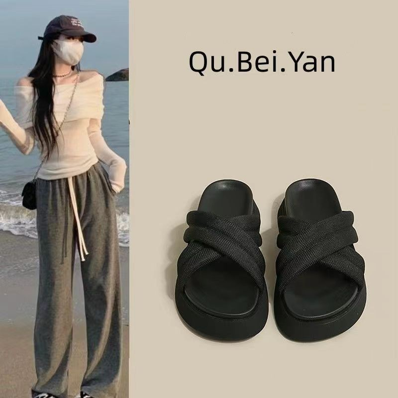 Dép bánh mì dáy dày mùa hè dép bãi biển thư giãn mới