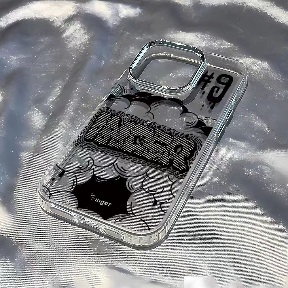 Ốp Điện Thoại Mềm Họa Tiết Graffiti Màu Tối Cho iPhone11promax / 12promax / 13promax / 8plus / xsmax / 11Promax / 13promax