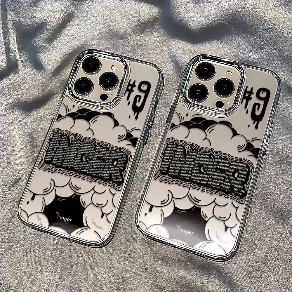 Ốp Điện Thoại Mềm Họa Tiết Graffiti Màu Tối Cho iPhone11promax / 12promax / 13promax / 8plus / xsmax / 11Promax / 13promax