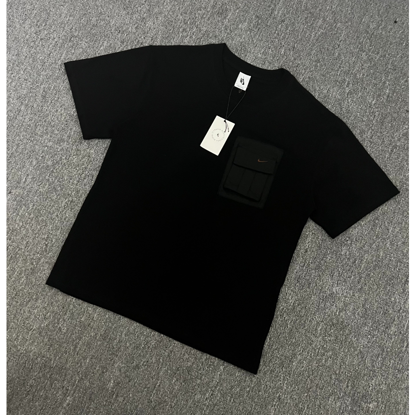 Áo Thun Tay Ngắn Có Túi Thêu logo Travis Scott Jack Xương Rồng Màu Cam Hàng Mới