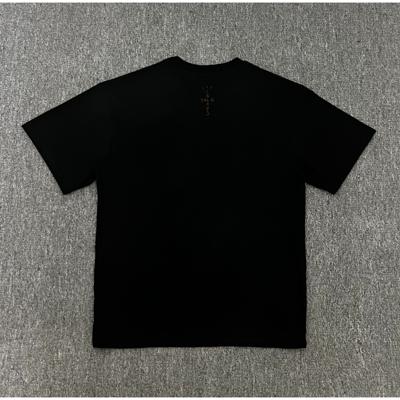 Áo Thun Tay Ngắn Có Túi Thêu logo Travis Scott Jack Xương Rồng Màu Cam Hàng Mới