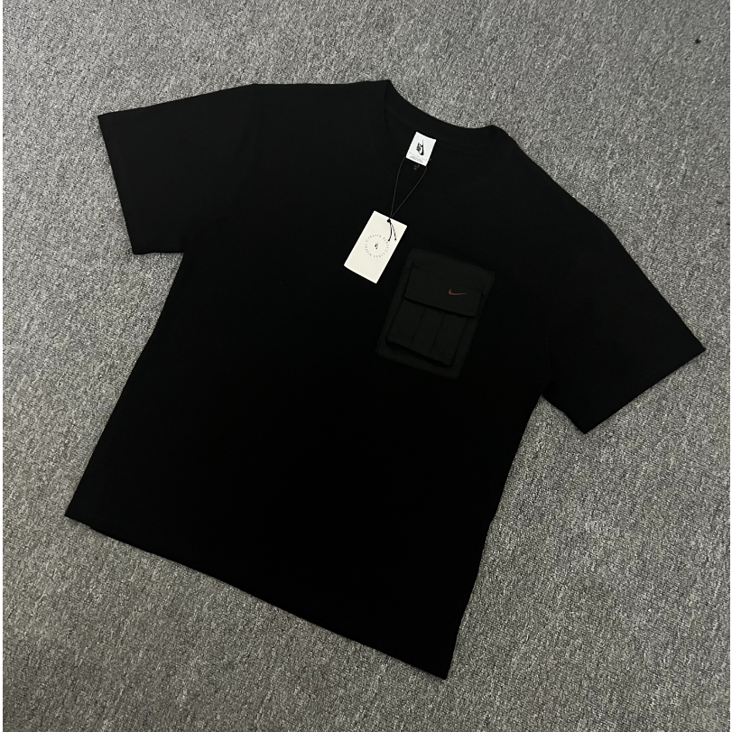 Áo Thun Tay Ngắn Có Túi Thêu logo Travis Scott Jack Xương Rồng Màu Cam Hàng Mới