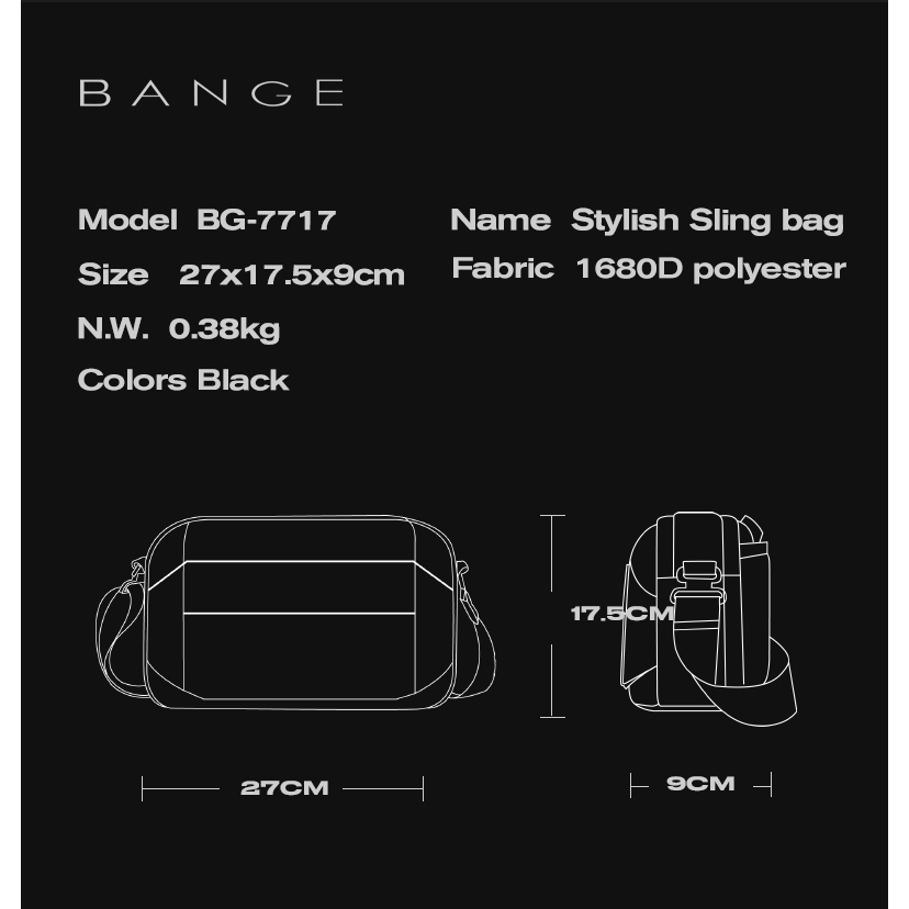 BANGE Túi Da Đeo Chéo Đa Năng Thời Trang Cho Nam