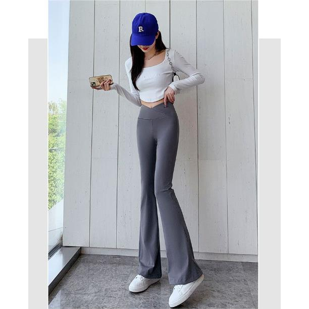 Jiashucheng Quần Tập Yoga Lưng Cao Co Giãn Ôm Dáng Phong Cách Retro Cho Nữ