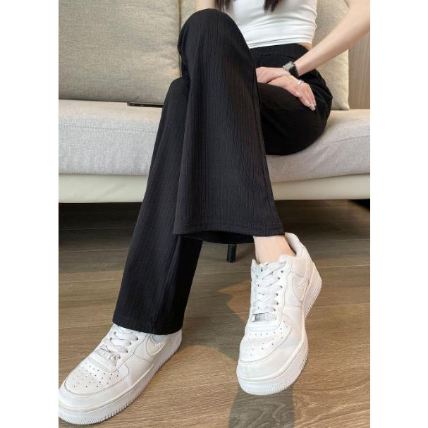 Jiashucheng Hàng Châu Âu Quần Ống Loe Lụa Lạnh Cao Cấp Dáng Rộng Mỏng Phong Cách Mới Thời Trang Mùa Hè Dành Cho Bạn Nữ Bán Chạy