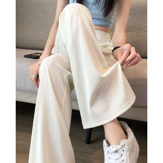 Jiashucheng Hàng Châu Âu Quần Ống Loe Lụa Lạnh Cao Cấp Dáng Rộng Mỏng Phong Cách Mới Thời Trang Mùa Hè Dành Cho Bạn Nữ Bán Chạy