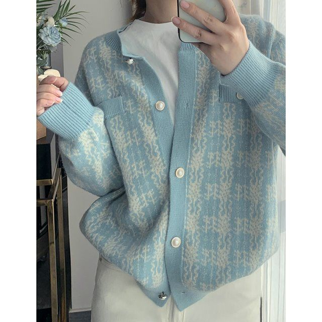 Xin LAN YA SHE Áo Khoác Cardigan Ngắn Phong Cách Hàn Quốc Cho Nữ