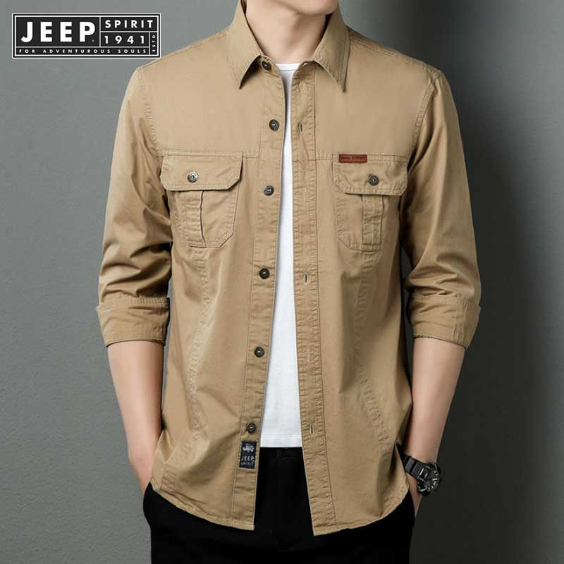 Áo sơ mi JEEP SPIRIT 1941 ESTD tay dài thời trang giản dị cho nam
