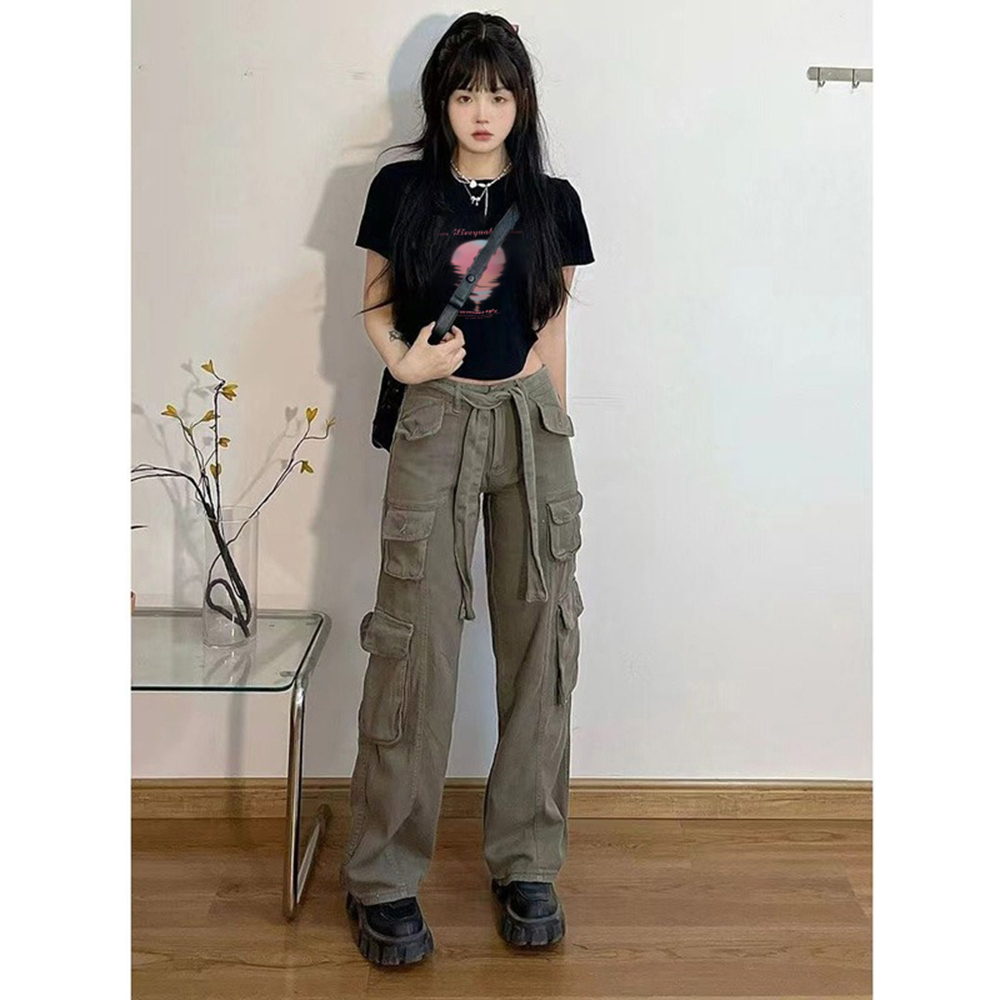 「DUSE」Áo Thun 100% cotton Màu Đen Tay Ngắn Cổ Tròn Dáng Rộng In Chữ dopamine Phong Cách Hàn Quốc Thời Trang Mùa Hè