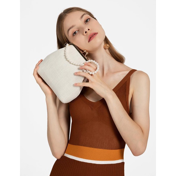 Túi Đeo Chéo Hình Vỏ Sò Đính Ngọc Trai Thời Trang Dành Cho Nữ