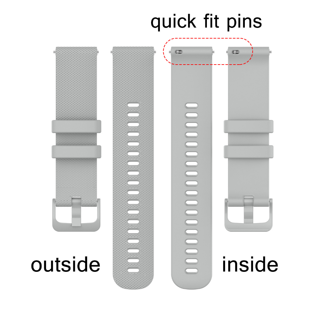 Dây Đeo Silicon 22mm 20mm 18mm Cho Đồng Hồ Thông Minh Samsung Galaxy watch 3 / 4 Classic / 5 / 5 pro / 3 Gear S2 S3 huawei GT 2 Active 2