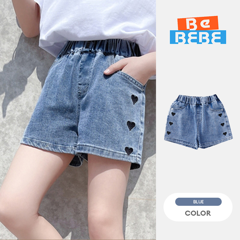 Quần Short Denim Lưng Cao Quần short Denim cho bé gái Quần short lưng cao mùa hè