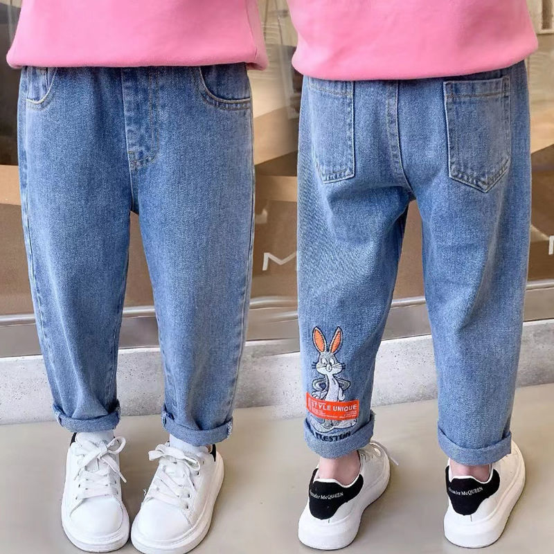 Quần Jeans Thời Trang Năng Động Cho Bé Gái Quần jean cô gái Quần âu Quần Denim dễ thương