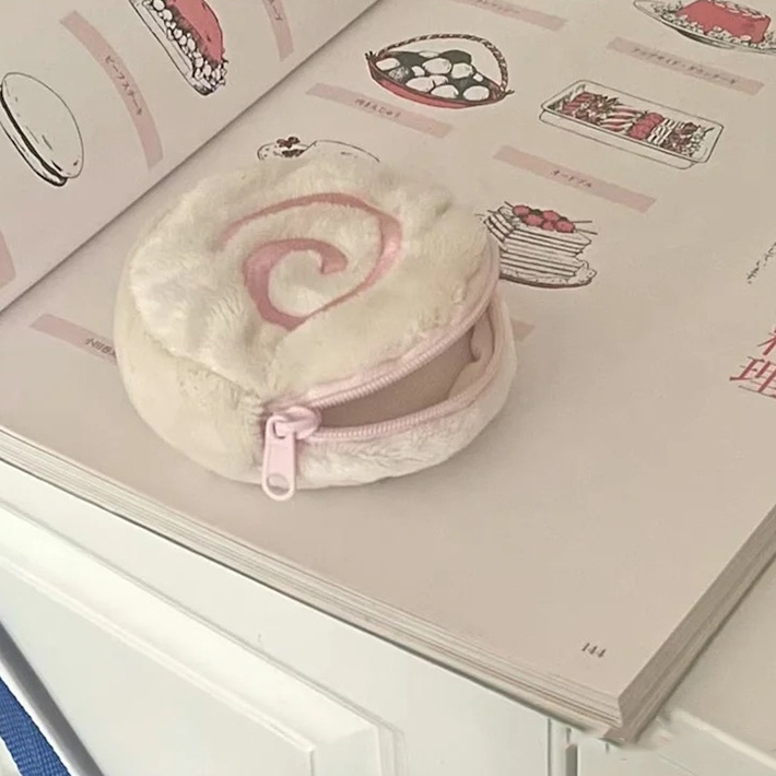 2023 Túi Đựng Tai Nghe airpods Hình Bánh Cá Màu Hồng Bằng Lông Nhung Dễ Thương Xinh Xắn