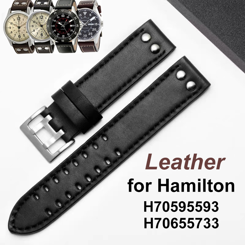 Dây Đeo Bằng Da Thật 20mm 22mm Cho Đồng Hồ Hamilton H70595593 H H H H70655733 Vòng Đeo Tay Thay Thế Chuyên Dụng Cho Nam Nữ