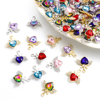 Set 10 Mặt Vòng cổ Hình Vương Miện   Trái Tim Đính Đá Pha Lê Phong Cách Baroque 