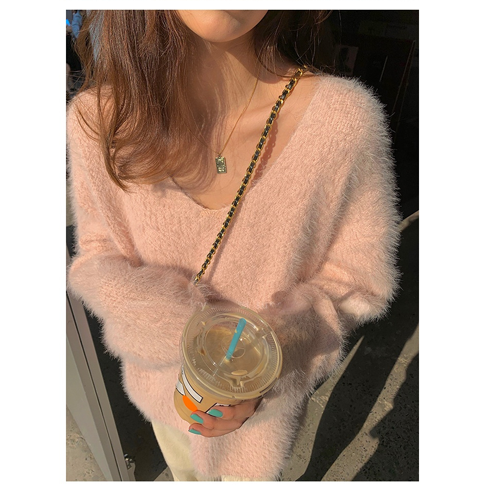 Áo Len Cổ Chữ V Dáng Rộng Thiết Kế Mỏng Thân Thiện Với Da Cao Cấp Thời Trang Dành Cho Nữ