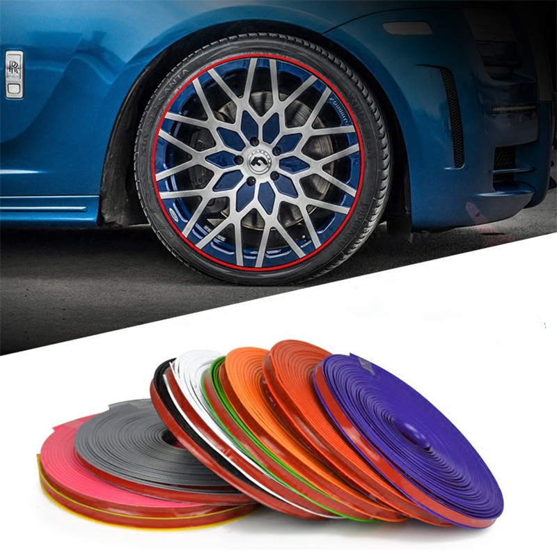 8M universal car wheel decorative strips, anti-scratch stickers anti-bump strips modified universal