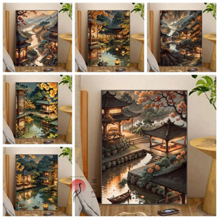 MOZI✨tòa nhà cổ 40*50cm tranh tô màu theo số tranh sơn dầu số hoá tranh số hóa tranh tô màu số hoá tranh sơn dầu số  tranh số hóa gam tranh tô số hoá sơn acrylic Tranh Sơn Dầu Acrylic Phong Cảnh Cổ Điển Dùng Trang Trí diy