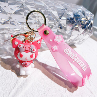 SANRIO Mới Móc Chìa Khóa Xe Hơi Họa Tiết Hoa Anh Đào Kuromi Melody Cinnamoroll Dễ Thương