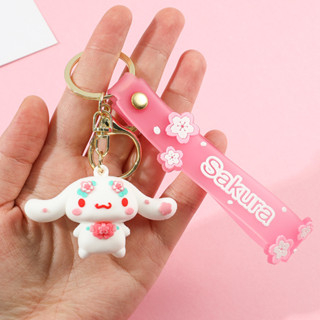 SANRIO Mới Móc Chìa Khóa Xe Hơi Họa Tiết Hoa Anh Đào Kuromi Melody Cinnamoroll Dễ Thương