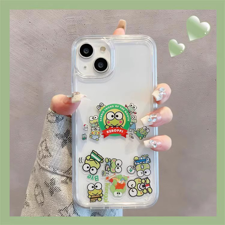 Ốp Điện Thoại Silicon Mềm Trong Suốt Chống Sốc Họa Tiết Hoạt Hình Phối Cát Lún Cho iPhone 14 13 12 11 Pro Max 14 Plus