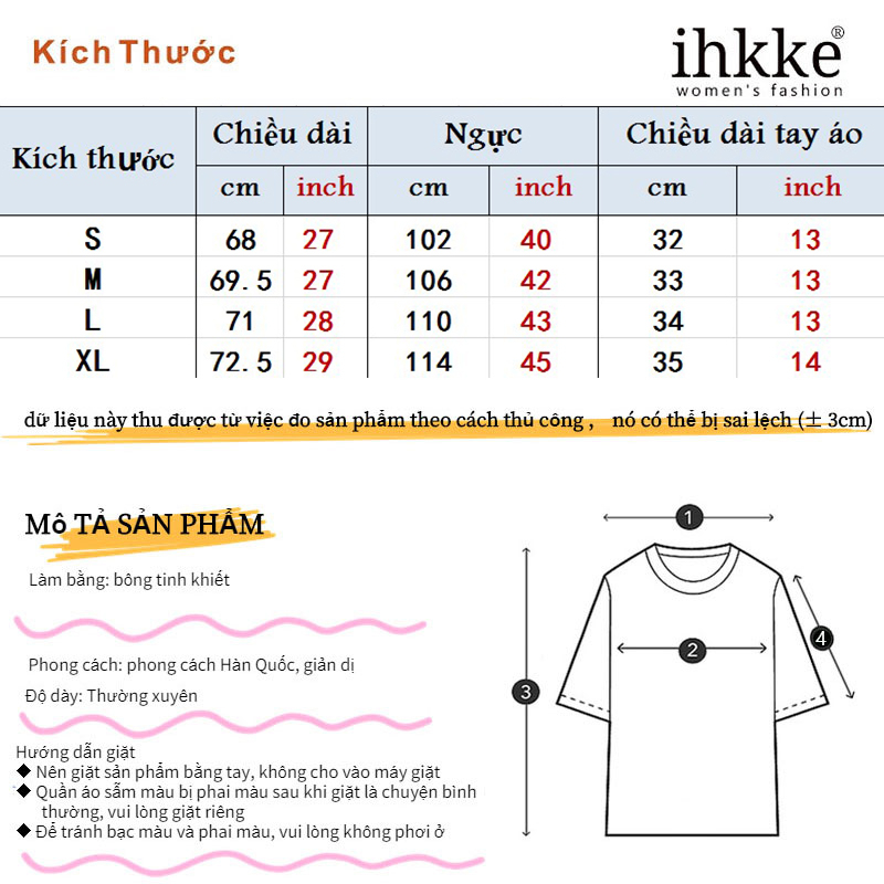 ihkke áo phông nữ form rộng áo thun unisex áo phông rộng Áo Thun Tay Ngắn Hở Vai Màu Hồng Thời Trang Mùa Hè Cho Nữ 100% cotton