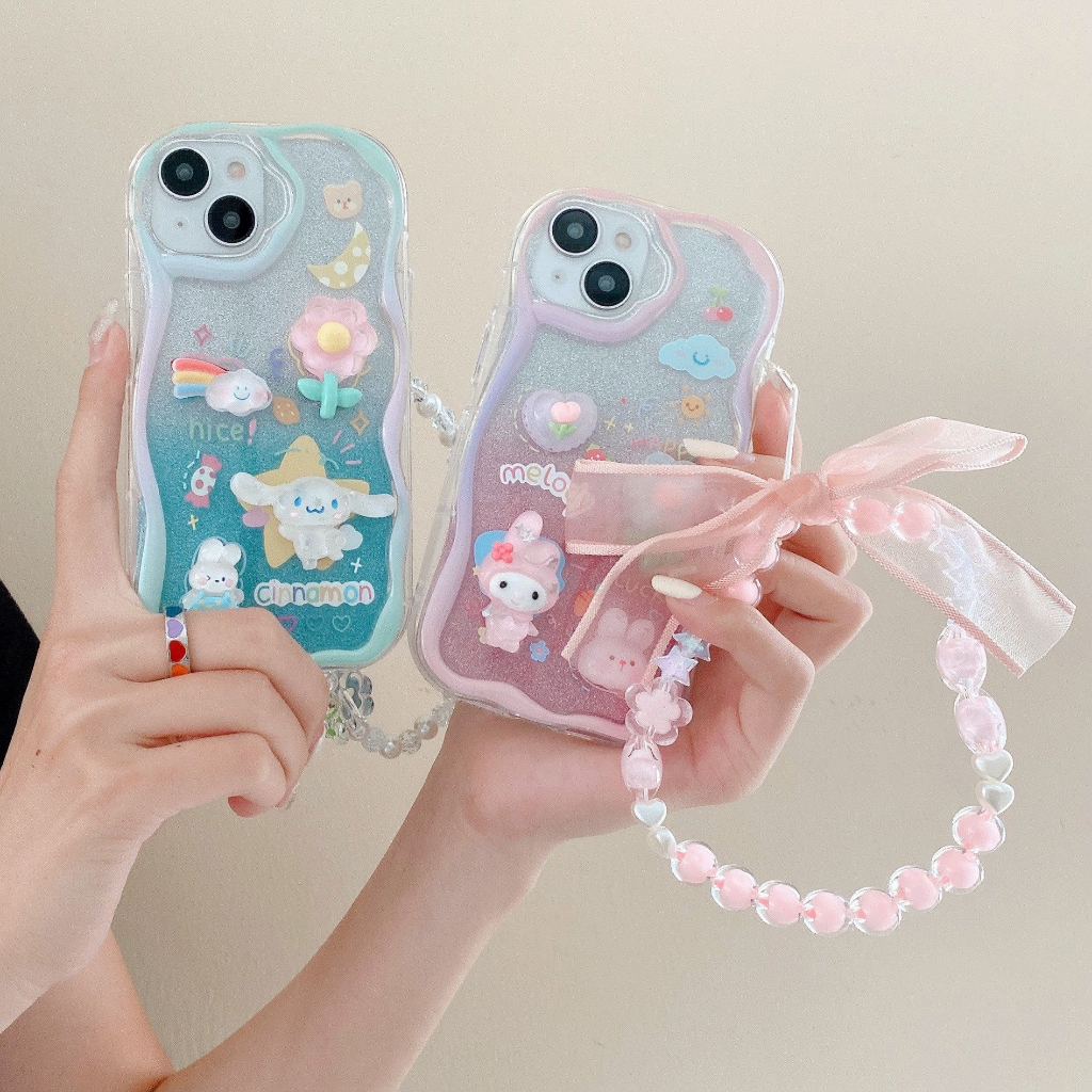 Ốp Điện Thoại Chống Sốc Hình Cinnamoroll Melody 3D Dễ Thương Cho iPhone 14 / 13 / 12 / 11 / X / 8P / 7P / 7