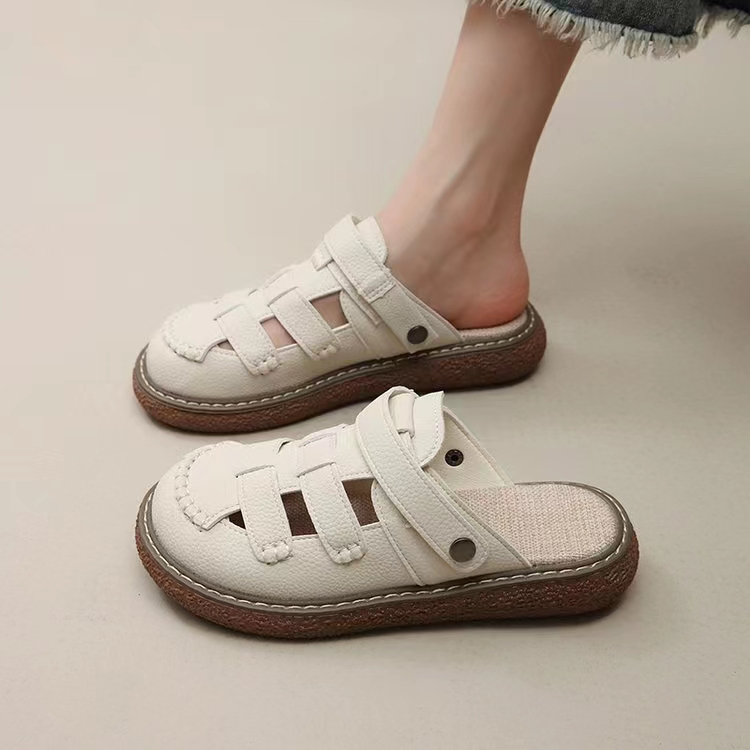 Dép Sandal Đế Bằng Thiết Kế Đục Lỗ Thời Trang Mùa Hè 2023 Cho Nữ