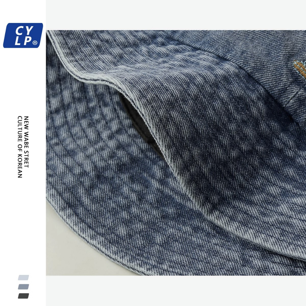 Nón Tai Bèo Vải Denim Thêu Hình Gấu Hoạt Hình Phong Cách Nhật Bản Dành Cho Nữ