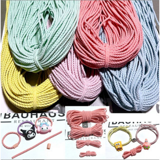 Cuộn chỉ may 2.5mm co giãn màu macaron tự làm vòng đeo tay / dây da 1m