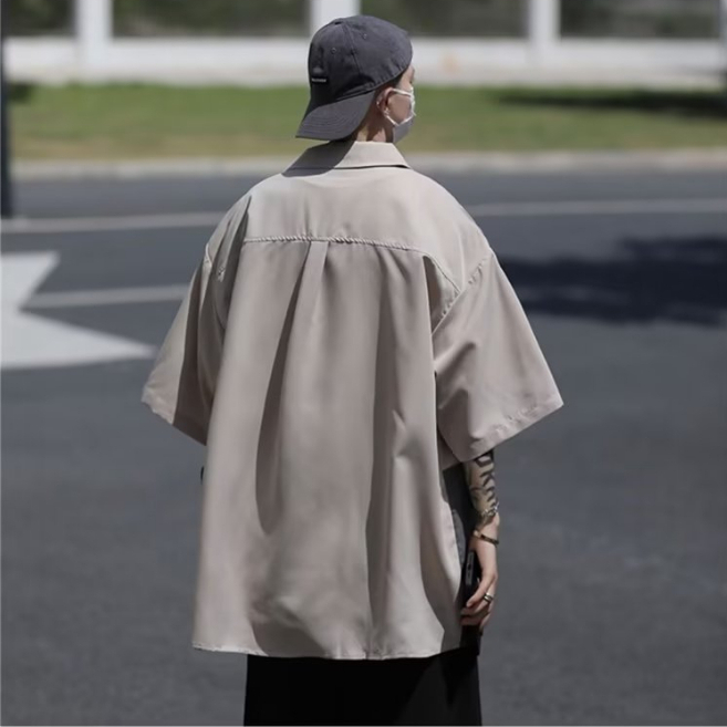 Áo Sơ Mi Ngắn Tay Dáng Rộng Thời Trang Mùa Hè 2023 Giản Dị Dành Cho Nam