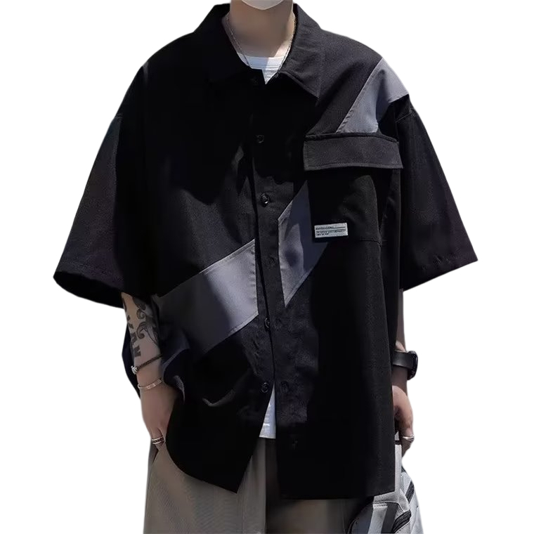 Áo Sơ Mi Ngắn Tay Dáng Rộng Thời Trang Mùa Hè 2023 Giản Dị Dành Cho Nam