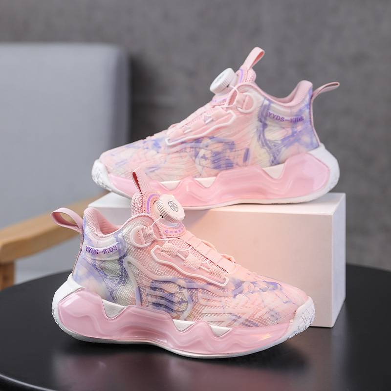 Giày Thể Thao Đế Cao Chống Trượt Có Nút Xoay size 28-39 Cho Bé