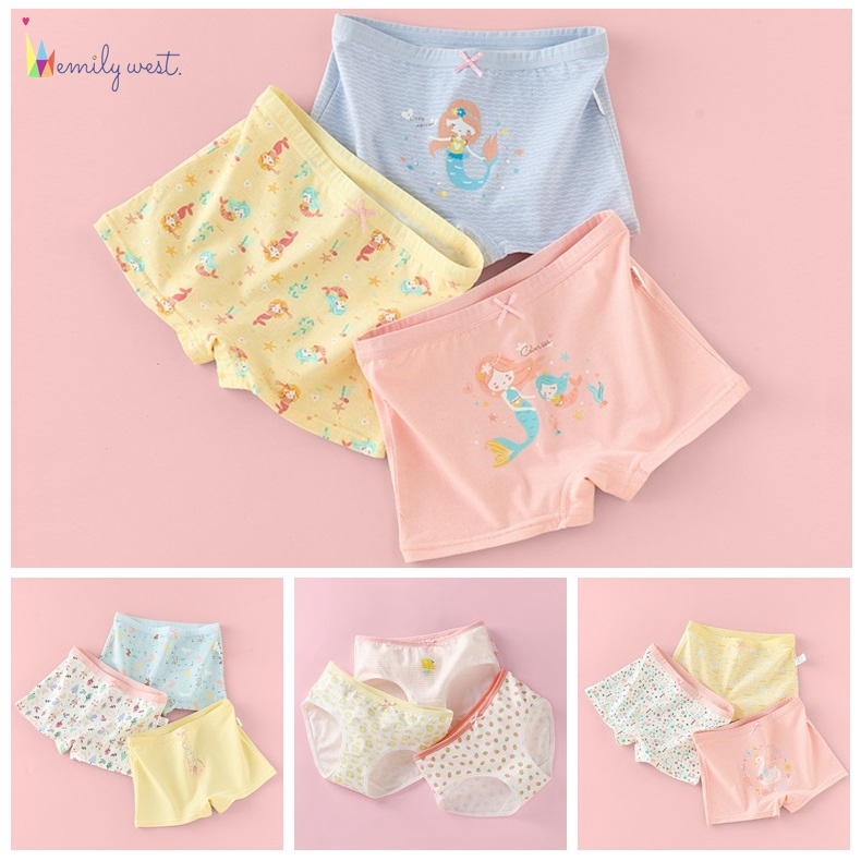 Dễ Thương Quần Lót cotton In Hình Công Chúa Tiên Cá Đáng Yêu Cho Bé Gái