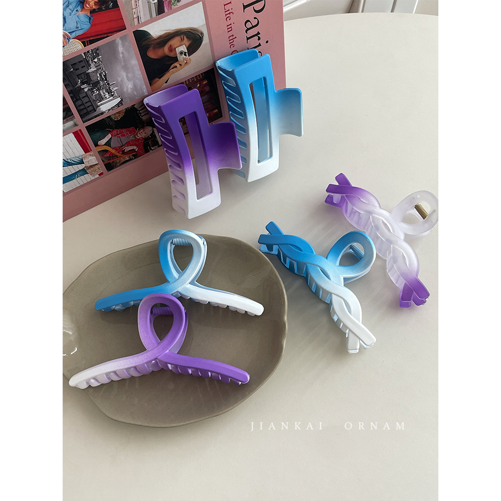 Kẹp Tóc Hình Vuông Màu Ombre Phong Cách Hàn Quốc Thời Trang Cho Nữ